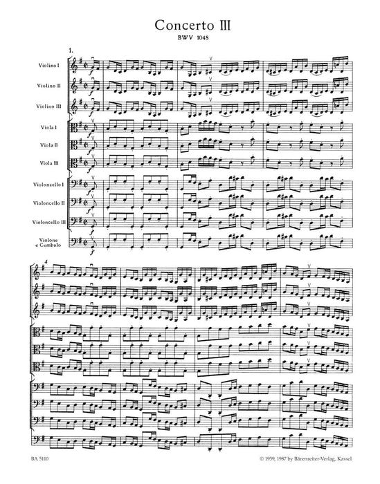 Brandenburg Concerto Nr. 3 G major BWV 1048 巴赫約翰瑟巴斯提安 布蘭登堡協奏曲 騎熊士版 | 小雅音樂 Hsiaoya Music