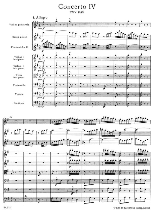 Brandenburg Concerto Nr. 4 G major BWV 1049 巴赫約翰瑟巴斯提安 布蘭登堡協奏曲 騎熊士版 | 小雅音樂 Hsiaoya Music