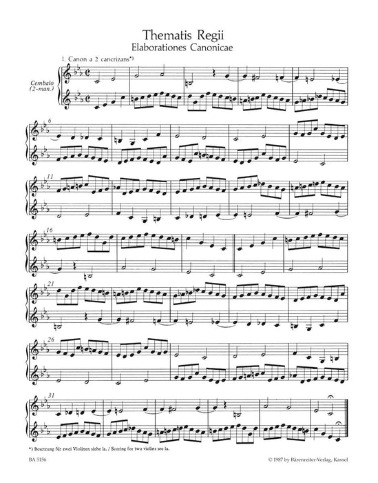 Musical Offering BWV 1079 -Volume 3: Canons for flute, two violins, obbligato harpsichord and basso continuo- Volume 3: Canons 巴赫約翰瑟巴斯提安 音樂的奉獻 卡農曲 長笛 小提琴 大鍵琴 騎熊士版 | 小雅音樂 Hsiaoya Music