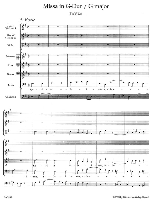 Mass G major BWV 236 "Lutheran Mass 4" 巴赫約翰瑟巴斯提安 彌撒曲 騎熊士版 | 小雅音樂 Hsiaoya Music