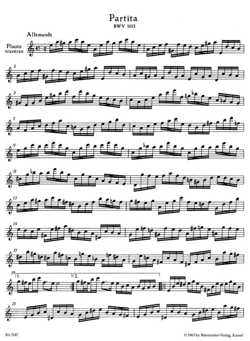 Partita für Flöte Solo a-Moll BWV 1013 巴赫約翰瑟巴斯提安 古組曲 獨奏 騎熊士版 | 小雅音樂 Hsiaoya Music