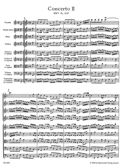 Brandenburg Concerto Nr. 2 F major BWV 1047 巴赫約翰瑟巴斯提安 布蘭登堡協奏曲 騎熊士版 | 小雅音樂 Hsiaoya Music