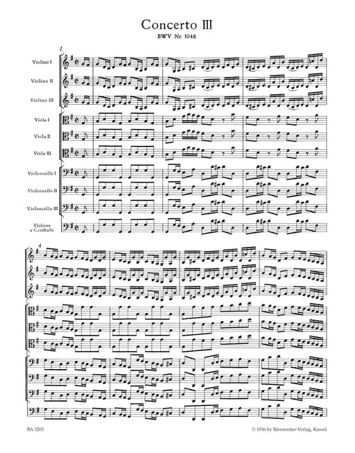 Brandenburg Concerto Nr. 3 in G major BWV 1048 巴赫約翰瑟巴斯提安 布蘭登堡協奏曲 騎熊士版 | 小雅音樂 Hsiaoya Music