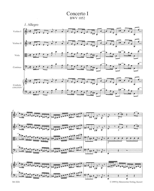 Concerto for Harpsichord and Strings Nr. 1 D minor BWV 1052 巴赫約翰瑟巴斯提安 協奏曲 大鍵琴 弦樂 騎熊士版 | 小雅音樂 Hsiaoya Music