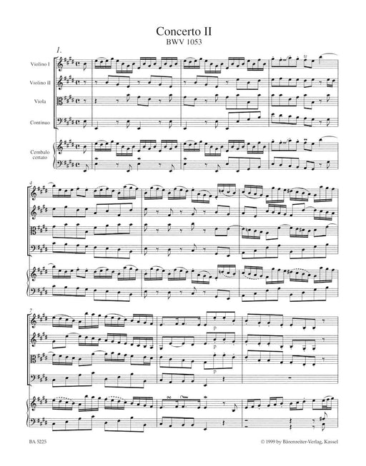 Concerto for Harpsichord and Strings Nr. 2 E major BWV 1053 巴赫約翰瑟巴斯提安 協奏曲 大鍵琴 弦樂 騎熊士版 | 小雅音樂 Hsiaoya Music