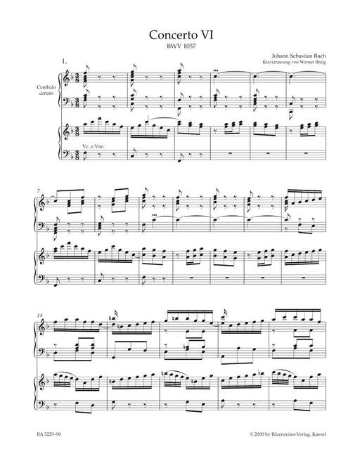 Concerto for Harpsichord, two Recorders and Strings Nr. 6 F major BWV 1057 巴赫約翰瑟巴斯提安 協奏曲 大鍵琴 弦樂 騎熊士版 | 小雅音樂 Hsiaoya Music