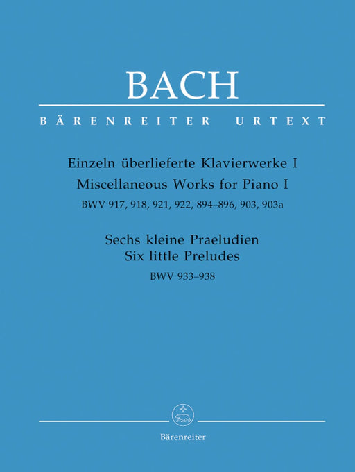 Miscellaneous Works for Piano I, Six Little Preludes BWV 933-938, 917, 918, 921, 922, 894-896, 903, 903a 巴赫約翰瑟巴斯提安 鋼琴 前奏曲 騎熊士版 | 小雅音樂 Hsiaoya Music