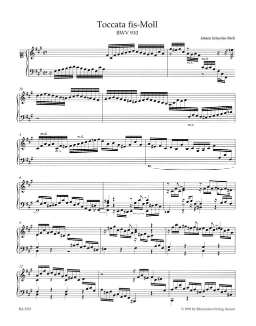 Toccatas BWV 910-916 巴赫約翰瑟巴斯提安 觸技曲 騎熊士版 | 小雅音樂 Hsiaoya Music