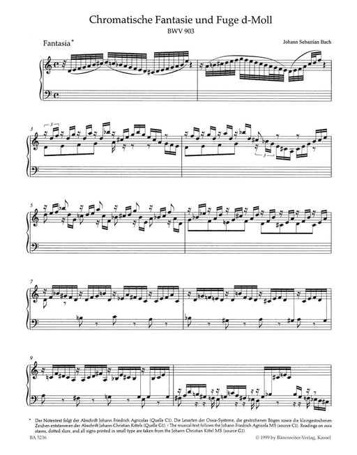 Chromatic fantasie and Fugue D minor BWV 903 巴赫約翰瑟巴斯提安 幻想曲 復格曲 騎熊士版 | 小雅音樂 Hsiaoya Music