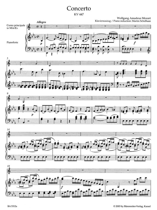 Concerto for Horn and Orchestra Nr. 3 E-flat major K. 447 莫札特 協奏曲 法國號 管弦樂團 騎熊士版 | 小雅音樂 Hsiaoya Music