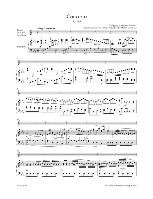 Concerto for Horn and Orchestra Nr. 4 E-flat major K. 495 莫札特 協奏曲 法國號 管弦樂團 騎熊士版 | 小雅音樂 Hsiaoya Music
