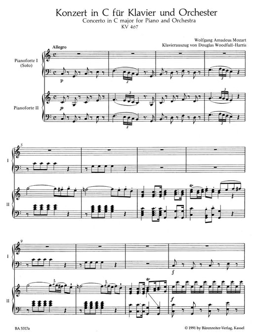 Concerto for Piano and Orchestra Nr. 21 C major K. 467 莫札特 協奏曲 鋼琴 管弦樂團 騎熊士版 | 小雅音樂 Hsiaoya Music