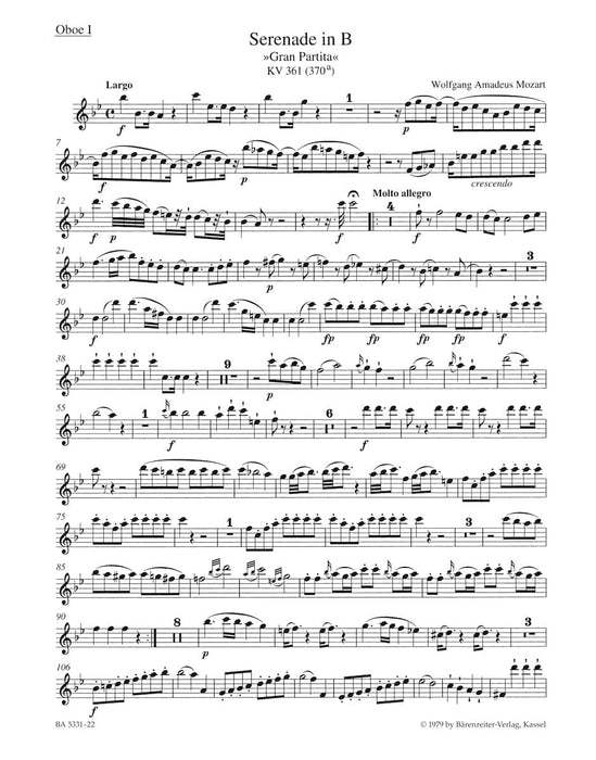 Serenade B-Dur KV 361 (370a) "Gran Partita" 莫札特 小夜曲 古組曲 騎熊士版 | 小雅音樂 Hsiaoya Music