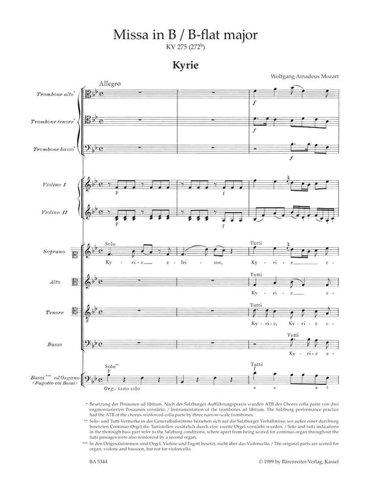 Missa brevis B-flat major K. 275 (272b) 莫札特 騎熊士版 | 小雅音樂 Hsiaoya Music
