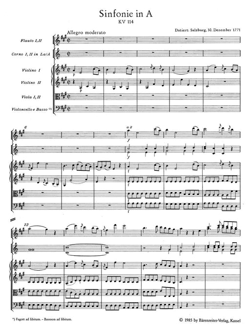 Symphony Nr. 14 in A major K. 114 莫札特 交響曲 騎熊士版 | 小雅音樂 Hsiaoya Music