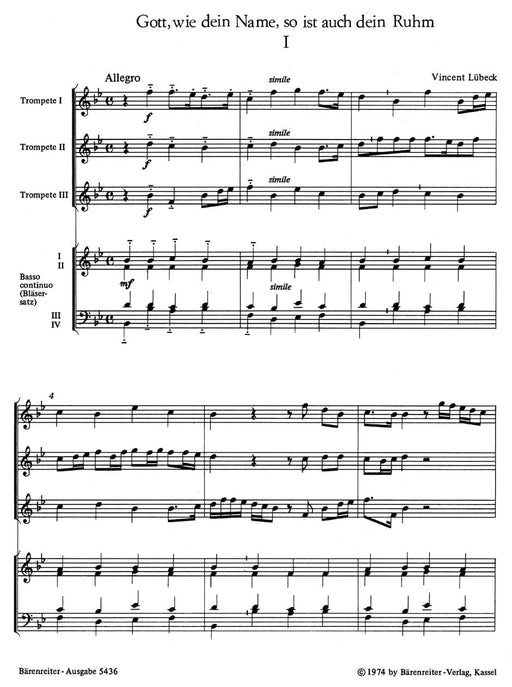 Gott, wie dein Name, so ist auch dein Ruhm -Choralkantate für Männerchor, Bläserund Bc (Tasteninstrument oder 4 wind instr.), Pauken ad lib- Chorale Cantata 合唱 管樂 聖詠清唱劇 騎熊士版 | 小雅音樂 Hsiaoya Music