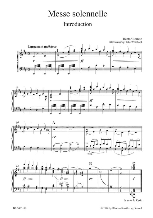 Messe solennelle Hol. 20 白遼士 騎熊士版 | 小雅音樂 Hsiaoya Music