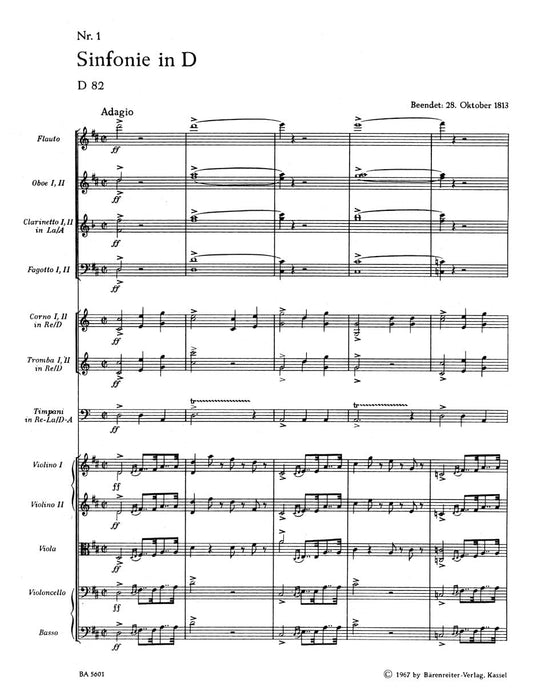 Symphony Nr. 1 in D major D 82 (1813) 舒伯特 交響曲 騎熊士版 | 小雅音樂 Hsiaoya Music