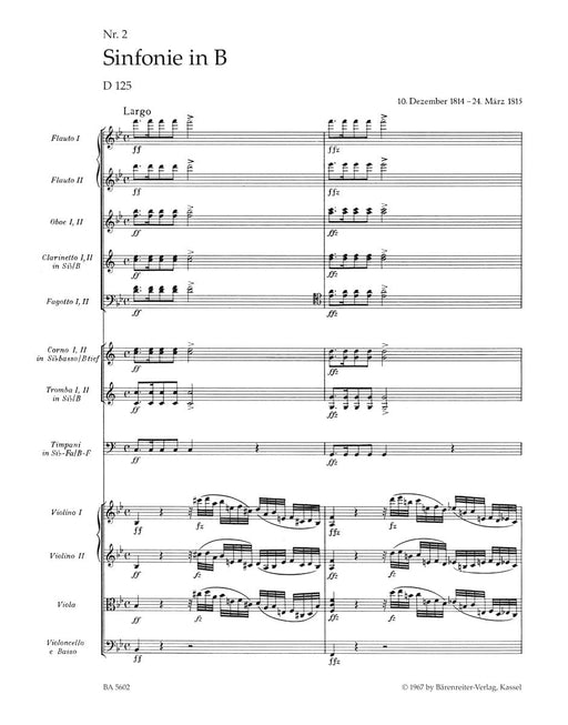 Symphony Nr. 2 B-flat major D 125 (1814) 舒伯特 交響曲 騎熊士版 | 小雅音樂 Hsiaoya Music