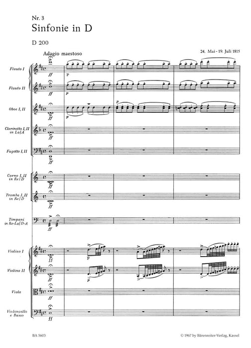 Symphony Nr. 3 D major D 200 舒伯特 交響曲 騎熊士版 | 小雅音樂 Hsiaoya Music