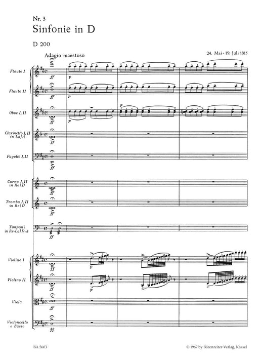 Symphony Nr. 3 D major D 200 舒伯特 交響曲 騎熊士版 | 小雅音樂 Hsiaoya Music