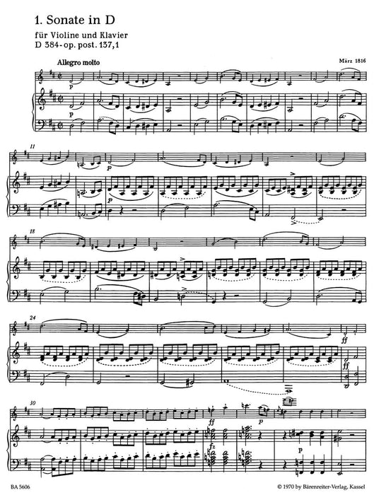 Three Sonatas for Violin and Piano op. 137, 1-3 舒伯特 奏鳴曲 小提琴 鋼琴 騎熊士版 | 小雅音樂 Hsiaoya Music