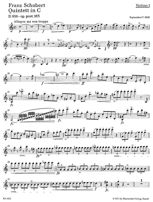 Streichquintett C-Dur op. post 163 D 956 舒伯特 五重奏 騎熊士版 | 小雅音樂 Hsiaoya Music