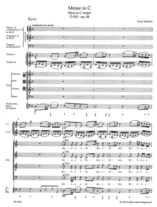 Mass C major op. 48 D 452 舒伯特 彌撒曲 騎熊士版 | 小雅音樂 Hsiaoya Music