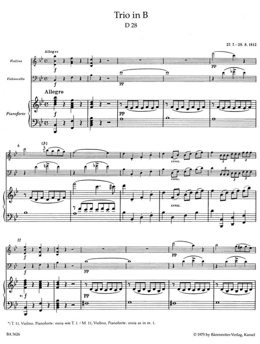 Trios for Piano, Violin and Violoncello B-flat major/E-flat-major op. post. 148 D28/D897 舒伯特 三重奏 鋼琴 小提琴 大提琴 騎熊士版 | 小雅音樂 Hsiaoya Music