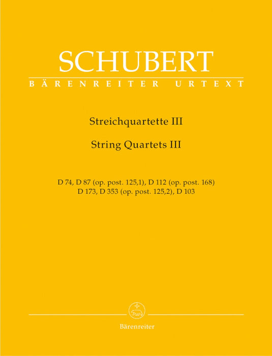 String Quartets III 舒伯特 弦樂 四重奏 騎熊士版 | 小雅音樂 Hsiaoya Music