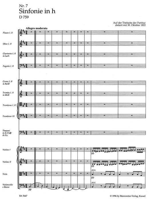 Symphony Nr. 7 B minor D 759 "Unfinished" 舒伯特 交響曲 騎熊士版 | 小雅音樂 Hsiaoya Music