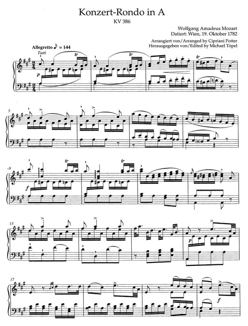 Concert Rondo for Piano A major K. 386 莫札特 音樂會 迴旋曲 鋼琴 騎熊士版 | 小雅音樂 Hsiaoya Music