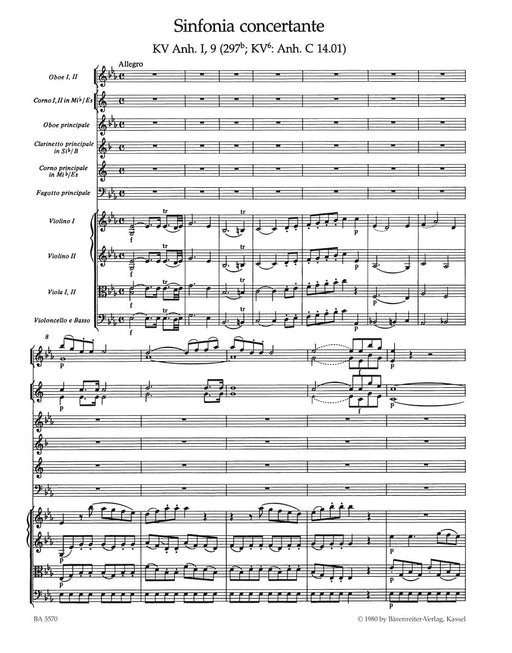 Sinfonia concertante for Oboe, Clarinet, Horn, Bassoon and Orchestra E-flat major K. Anh. I,9 (297b) 莫札特 交響曲 複協奏曲 雙簧管 豎笛法國號低音管 管弦樂團 騎熊士版 | 小雅音樂 Hsiaoya Music