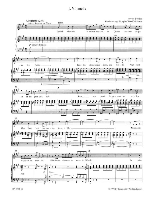 Les nuits d'été for Solo Voice and Orchestra op. 7 Hol. 81B -Six Melodies- (Second version) Six Melodies 白遼士 夏夜 獨奏 管弦樂團 騎熊士版 | 小雅音樂 Hsiaoya Music