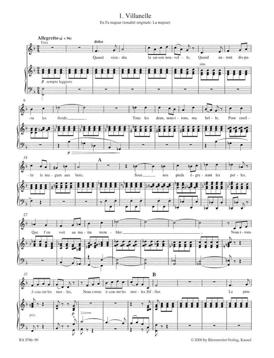 Les nuits d'été for solo voice and Orchestra op. 7 Hol. 81B -Six Songs- (Version for medium voice) Six Songs 白遼士 夏夜 獨奏 管弦樂團 騎熊士版 | 小雅音樂 Hsiaoya Music