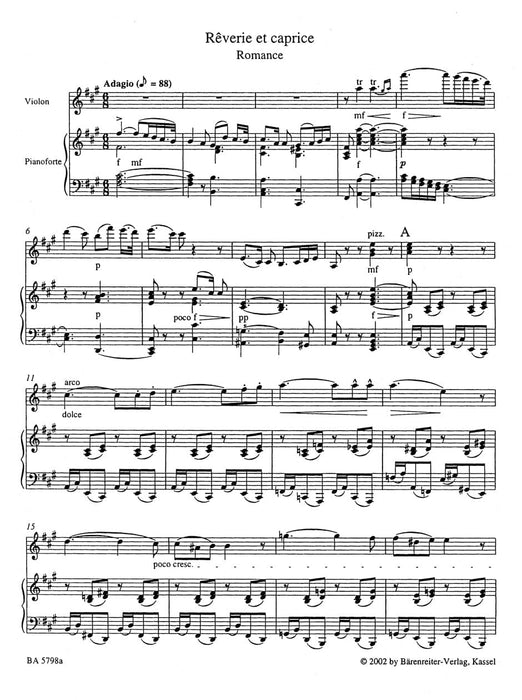 RÛverie et caprice for Violin and Piano -Romance pour le violon- Romance 白遼士 隨想曲 小提琴 鋼琴 浪漫曲 浪漫曲 騎熊士版 | 小雅音樂 Hsiaoya Music