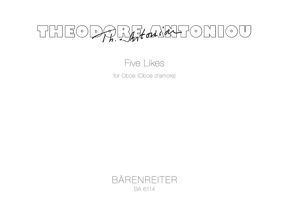 fünf Likes für Oboe solo (Oboe d'amore) (1969) 雙簧管 獨奏 騎熊士版 | 小雅音樂 Hsiaoya Music