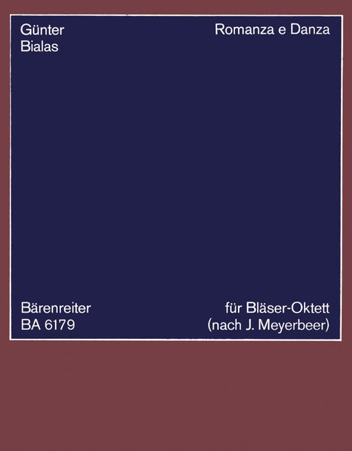 Romanza e Danza (1971) -Oktett nach Giacomo Meyerbeer- Octet in the style of Giacomo Meyerbeer 八重奏 風格 騎熊士版 | 小雅音樂 Hsiaoya Music