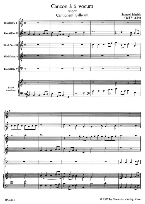 Canzone über ein französisches Lied -recorderensemble, auch andere Blas- oder Streichinstrumente möglich, Bc ad lib.- 夏伊特 騎熊士版 | 小雅音樂 Hsiaoya Music