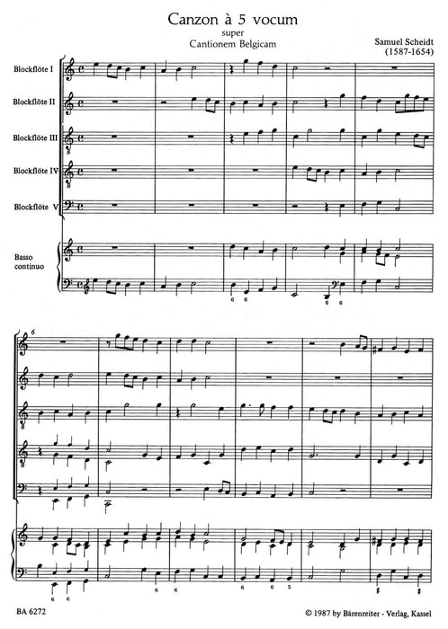 Canzone über ein belgisches Lied -recorderensemble, auch andere Blas- oder Streichinstrumente möglich, Bc ad lib.- 夏伊特 騎熊士版 | 小雅音樂 Hsiaoya Music