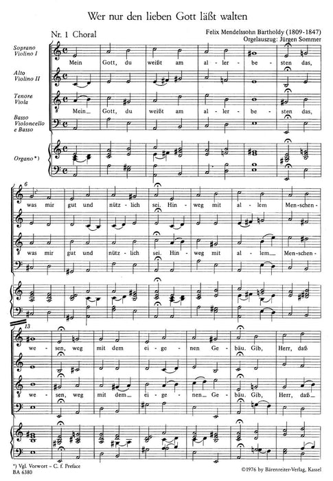 Wer nur den lieben Gott lä?t walten -Cantata- Cantata 孟德爾頌菲利克斯 清唱劇 騎熊士版 | 小雅音樂 Hsiaoya Music