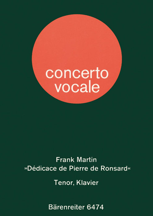 Dédicace de Pierre de Ronsard pour ténor et Piano (1945) 馬坦 鋼琴 騎熊士版 | 小雅音樂 Hsiaoya Music