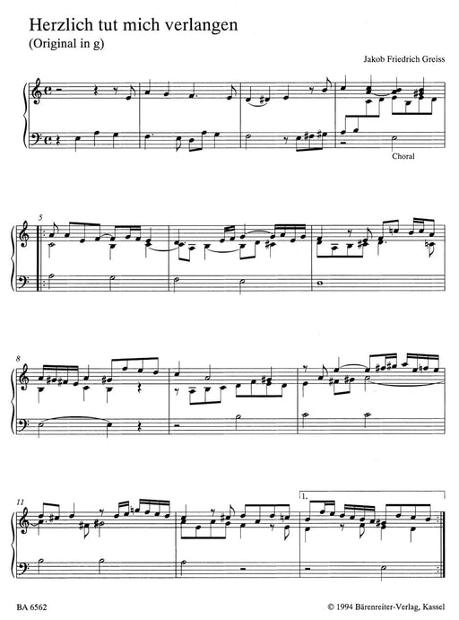 Orgelmusik der Klassik und Frühromantik, Band 4 -18 Orgelchoräle von Jakob Friedrich Greiss- 18 Organ Chorales by Jakob Friedrich Greiss 管風琴 合唱 騎熊士版 | 小雅音樂 Hsiaoya Music