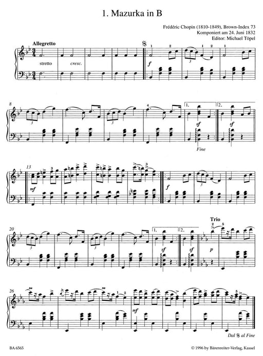 Easy Piano Pieces and Dances 蕭邦 鋼琴 小品 舞曲 騎熊士版 | 小雅音樂 Hsiaoya Music