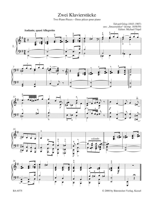 Easy Piano Pieces and Dances 葛利格 鋼琴 小品 舞曲 騎熊士版 | 小雅音樂 Hsiaoya Music