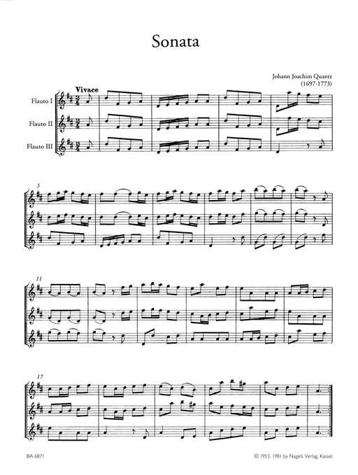 Sonata for three Flutes 況茲 奏鳴曲 長笛 騎熊士版 | 小雅音樂 Hsiaoya Music