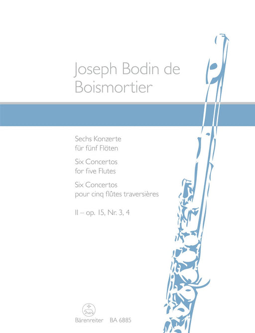 Six Concertos for fünf Flutes op. 15 (Volume II) 玻瓦莫提耶 協奏曲 長笛 騎熊士版 | 小雅音樂 Hsiaoya Music