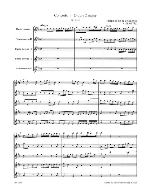 Six Concertos for fünf Flutes op. 15 (Volume II) 玻瓦莫提耶 協奏曲 長笛 騎熊士版 | 小雅音樂 Hsiaoya Music