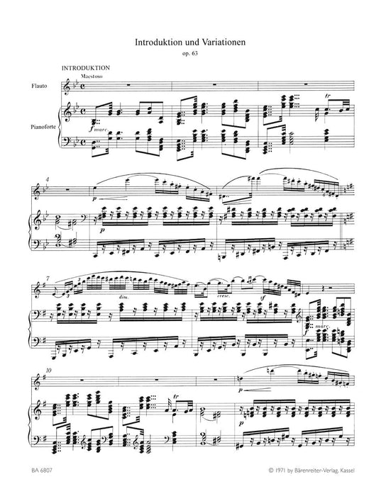 Introduktion und Variationen für Flöte und Klavier (über ein Thema aus Carl Maria von Webers "Euryanthe" op. 63) 庫勞 詠唱調 歐麗安特 騎熊士版 | 小雅音樂 Hsiaoya Music