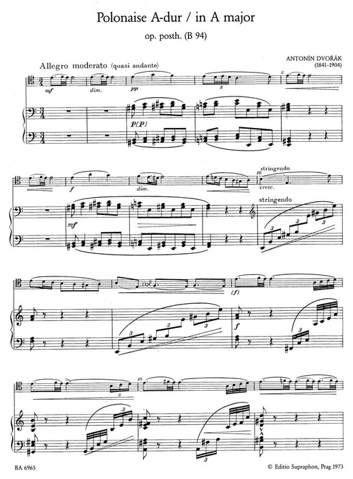 Polonaise for Violoncello and Piano A major op. post. B 94 德弗札克 波蘭舞曲 大提琴 鋼琴 騎熊士版 | 小雅音樂 Hsiaoya Music